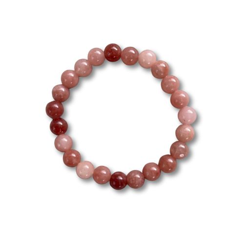 Crystal Healing Beaded Bracelet, Pink Opal