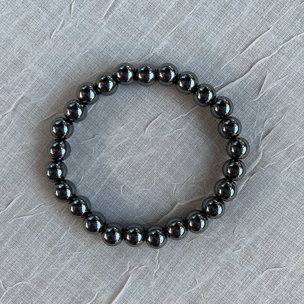 Crystal Healing Beaded Bracelet, Hematite
