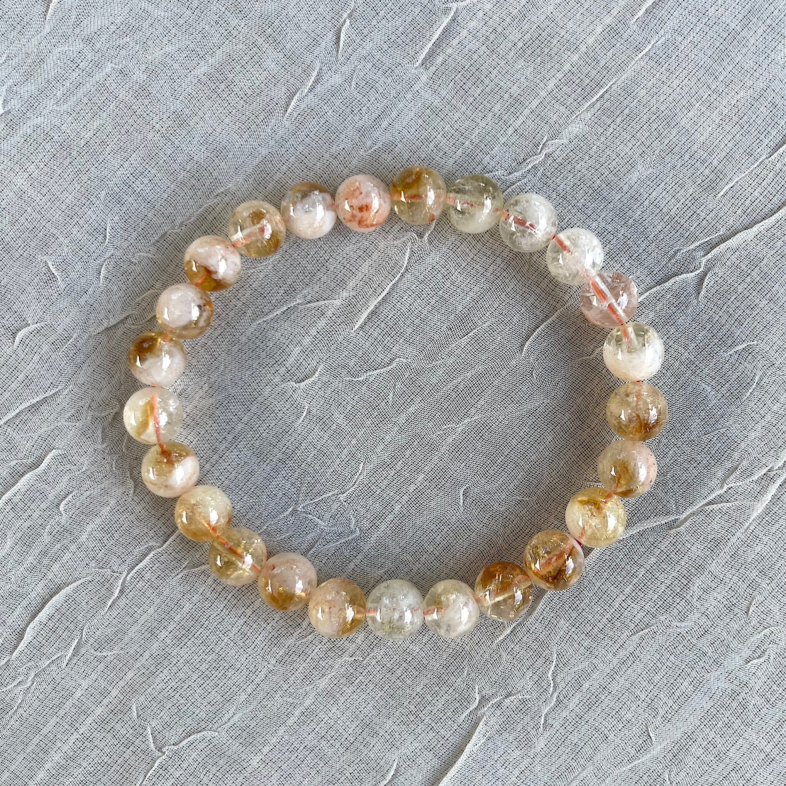 Crystal Healing Beaded Bracelet, Citrine