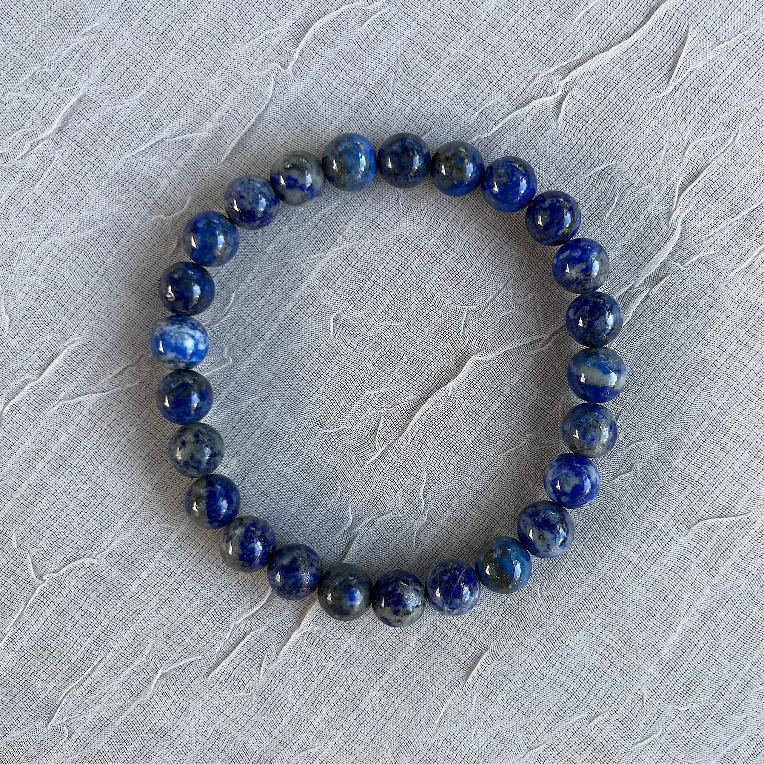 Crystal Healing Beaded Bracelet, Lapis Lazuli