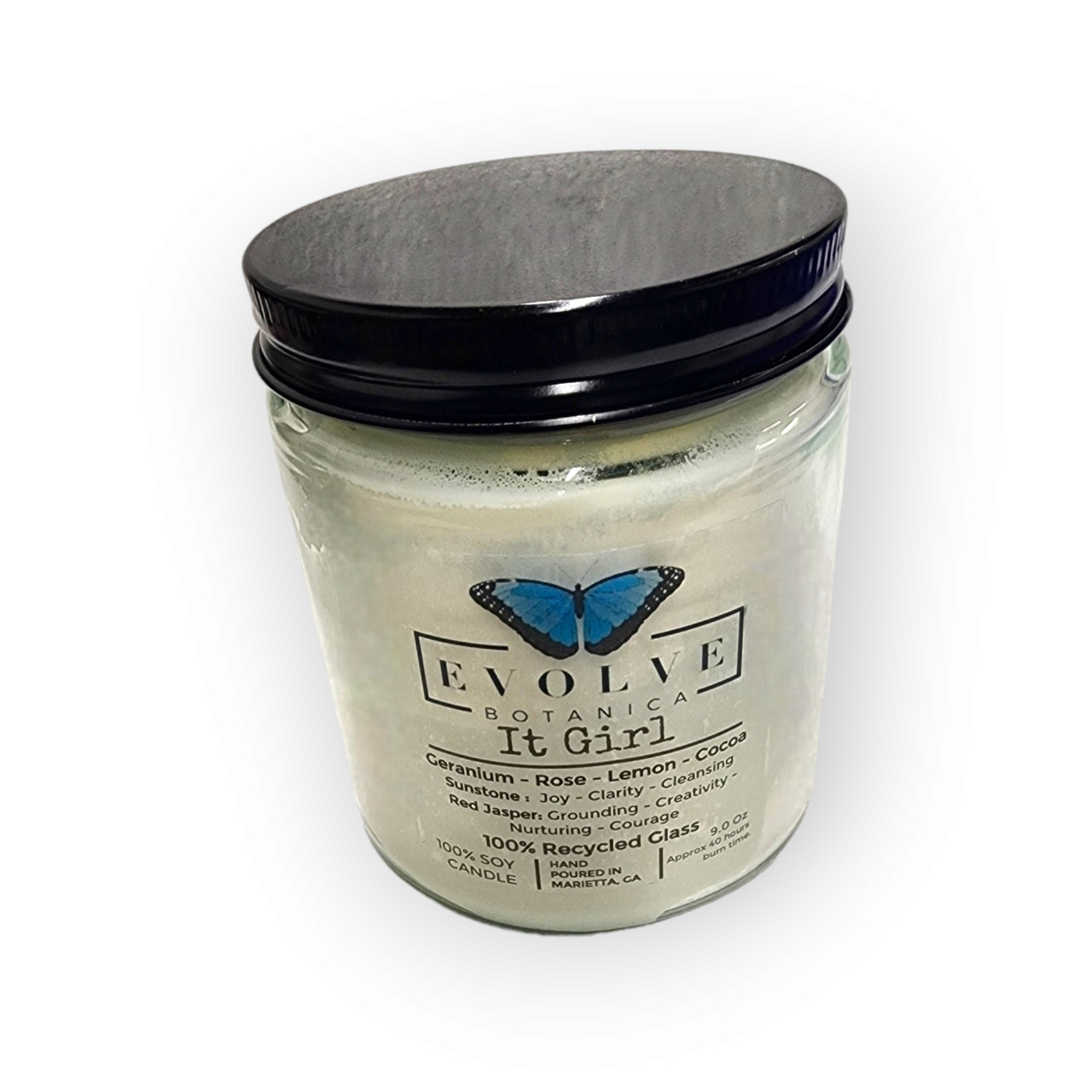 Wood Wick Crystal Soy Candle - It Girl (Sunstone & Red Jasper)