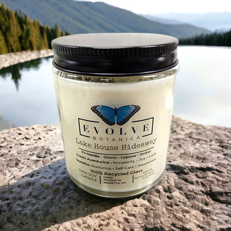 Wood Wick Crystal Soy Candle - Lake House Hideaway-0