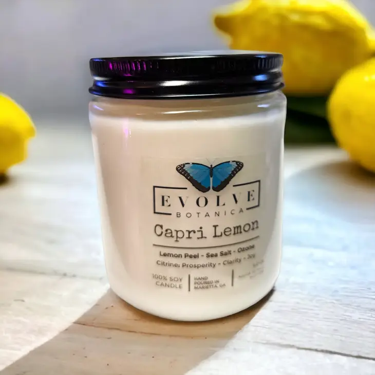 Wood Wick Gemstone Soy Candle - Capri Lemon (Citrine)-1