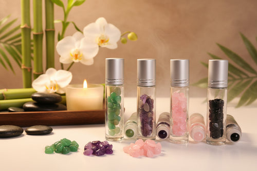 Crystal or Gemstone Roller Ball with Essential Oil-0