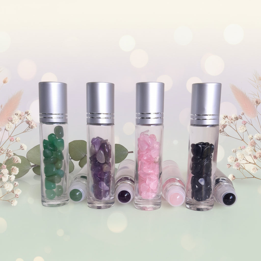 Crystal or Gemstone Roller Ball with Essential Oil